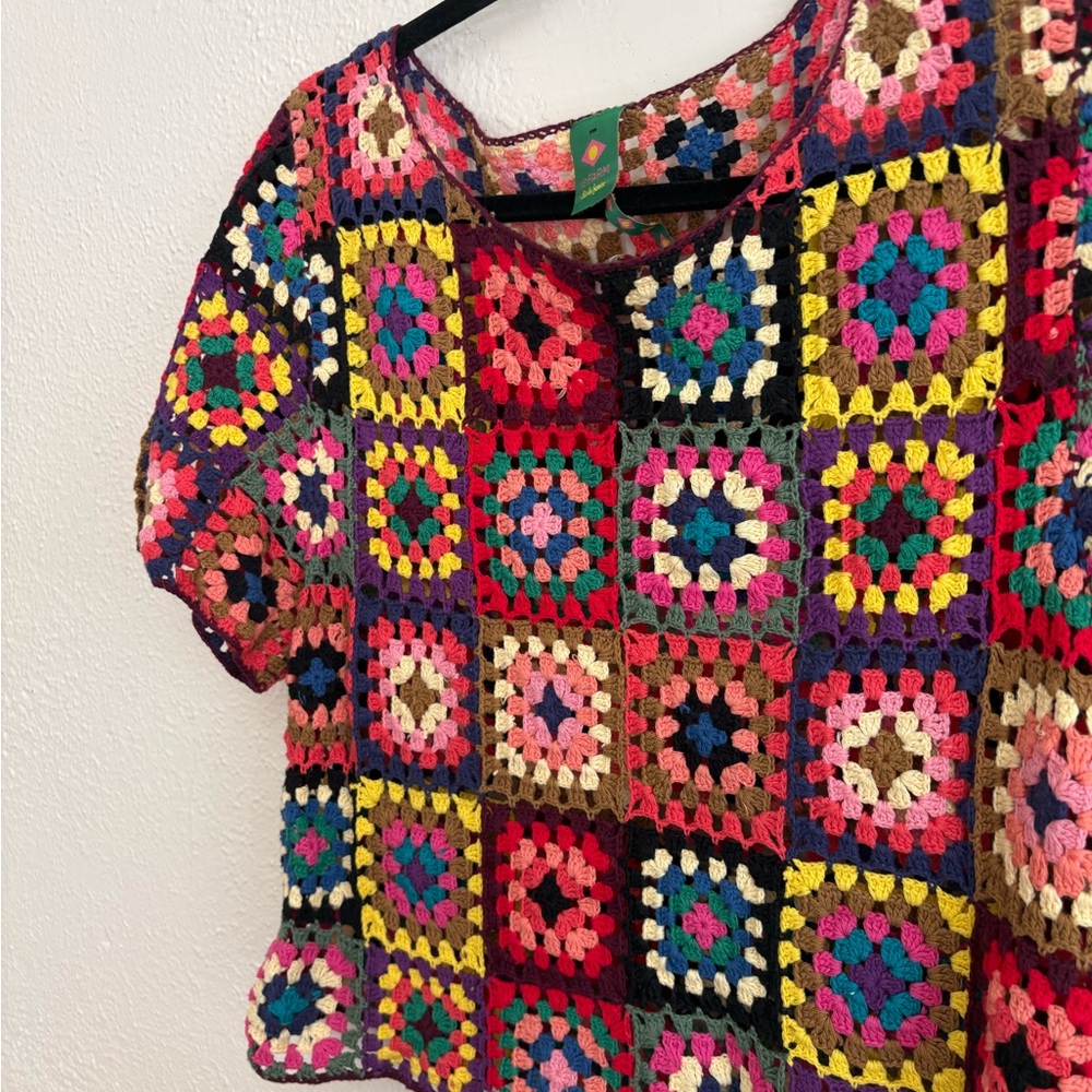 FARM Rio Multicolor Crochet Crop Top - Picture 2 of 6